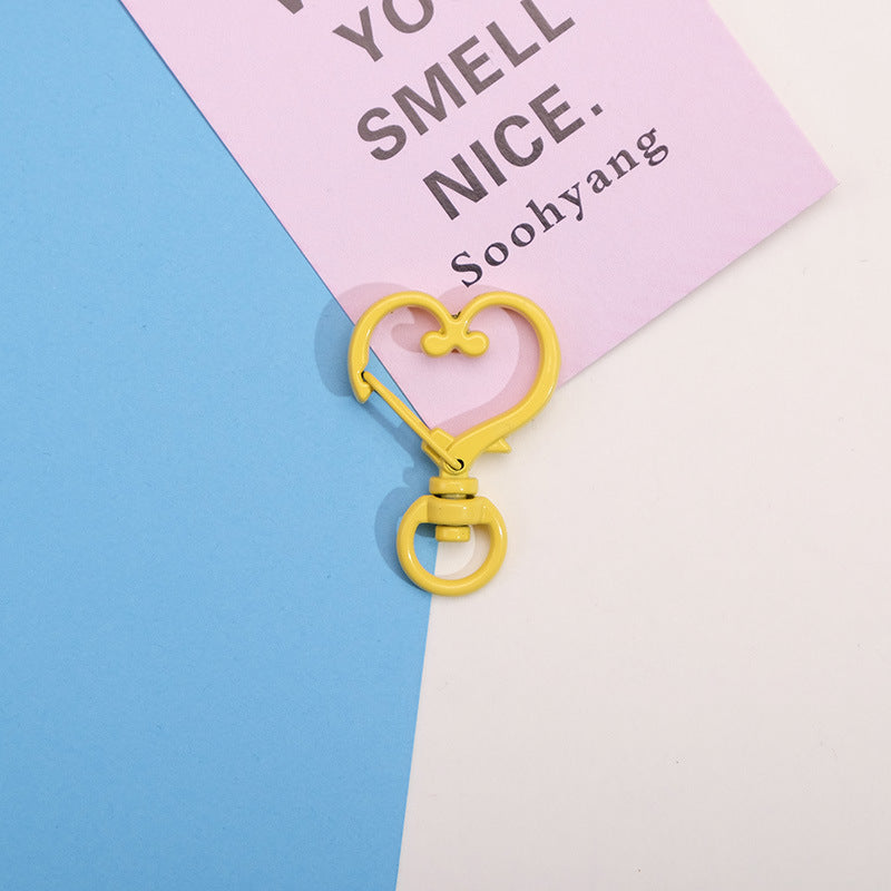 Wholesale Heart Shape Paint Color DIY Material Keychain Metal Accessories